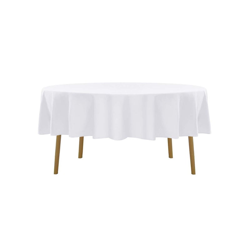 Cupuamon 70 inch Round Tablecloth Washable Polyester Table Cloth Decorative Table Cover for Wedding Party Dining Banquetï¼ˆ70 inch,Whiteï¼‰ - Image 2